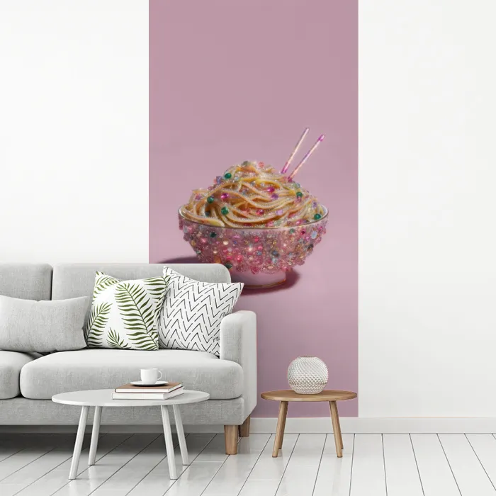 Noodles - Edelstenen - Stokjes - Roze fotobehang vinyl groot -woonkamer