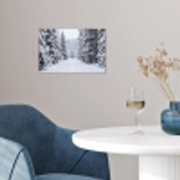 Bos - Winter - Sneeuw - Pad - Natuur poster papier klein -sfeer3