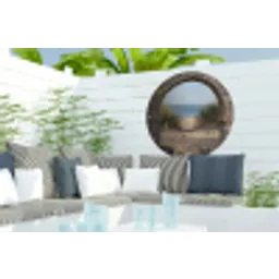 Doorkijk - Strand - Duin - Planten Wandcirkel tuinposter met ringen klein -buiten2
