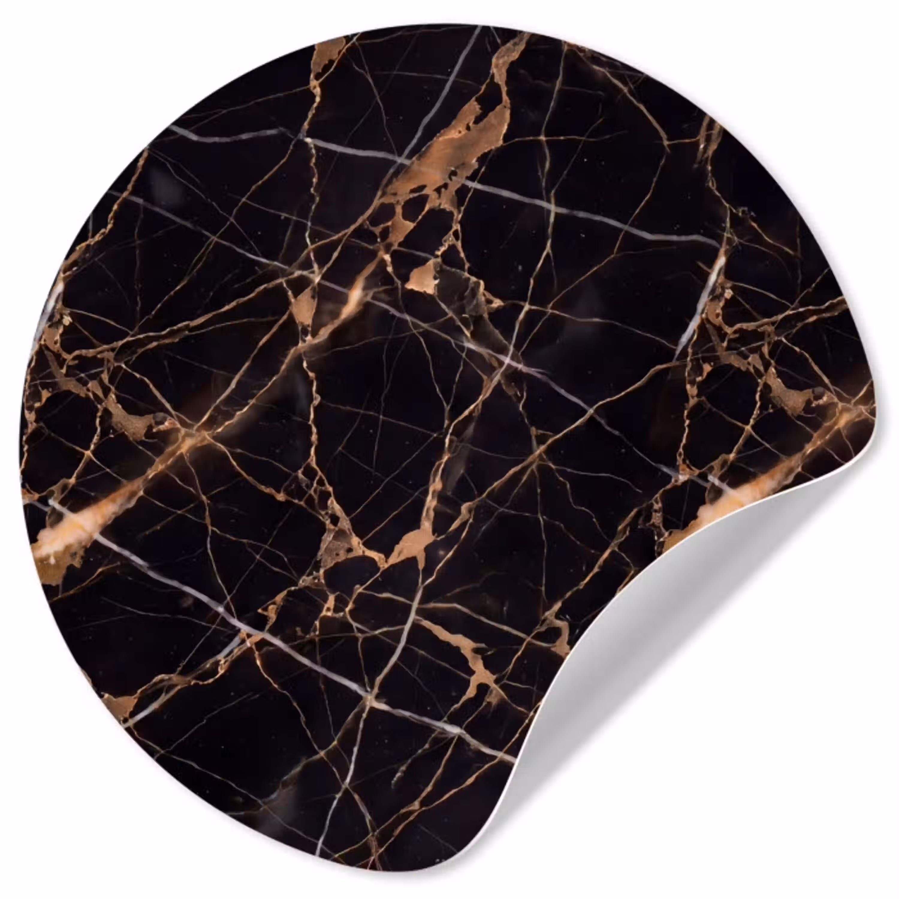 Marmer - Goud - Abstract - Zwart Wandcirkel behangsticker klein -3d
