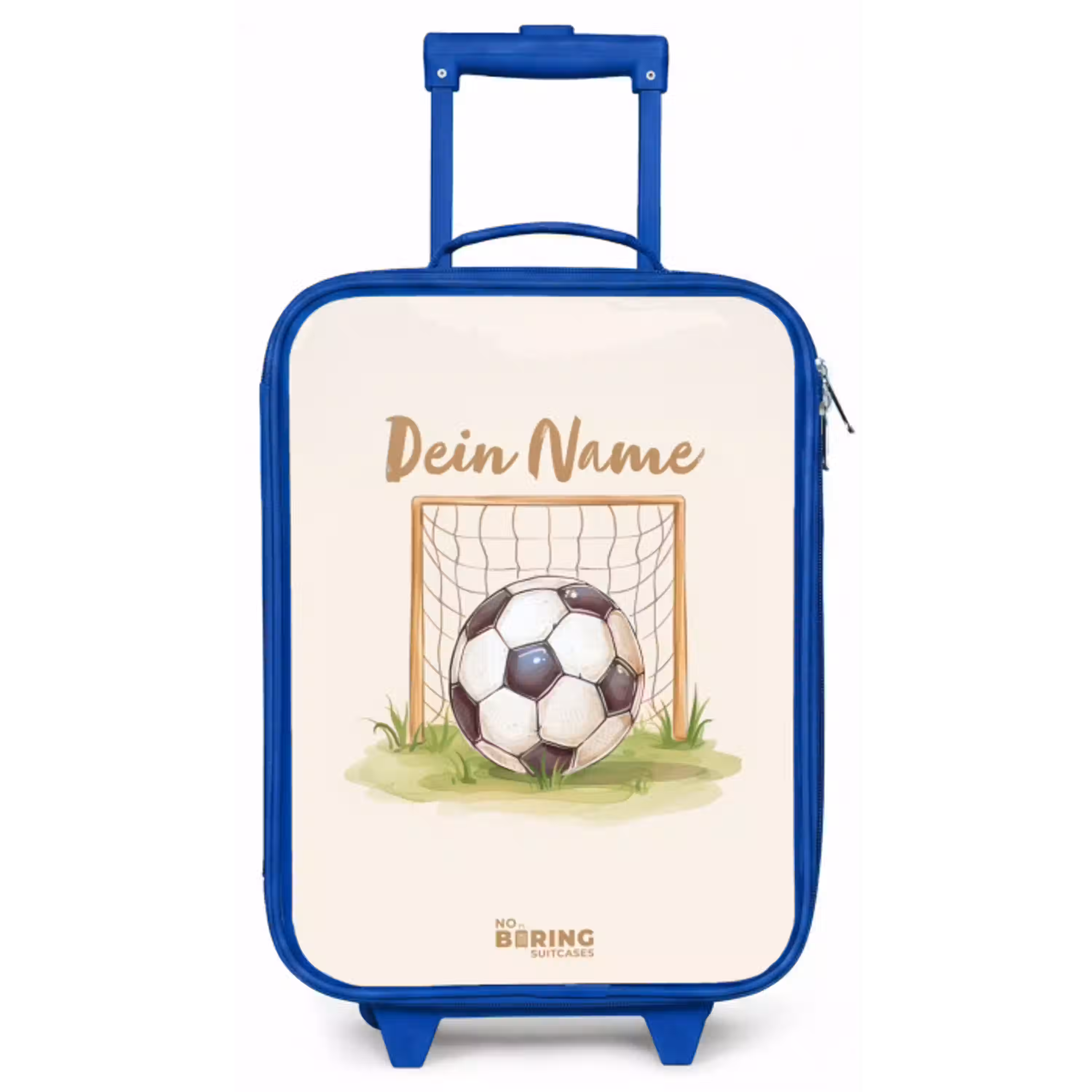 Voetbal in een goal Kinderkoffer - Blauw klein -zz3dotto