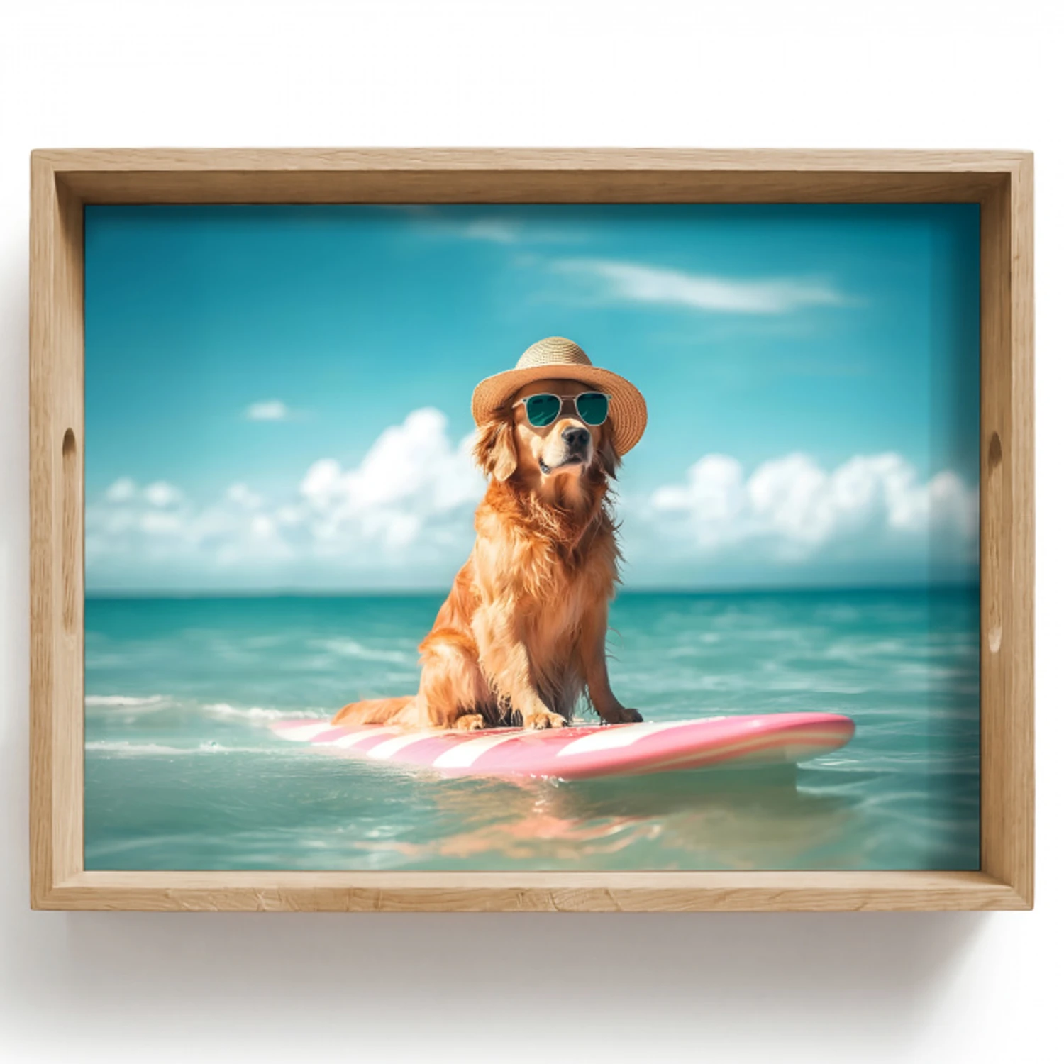 Zeewater - Hond - Golden retriever - Zonnebril Dienblad Rechthoek middel -z3d_shopping