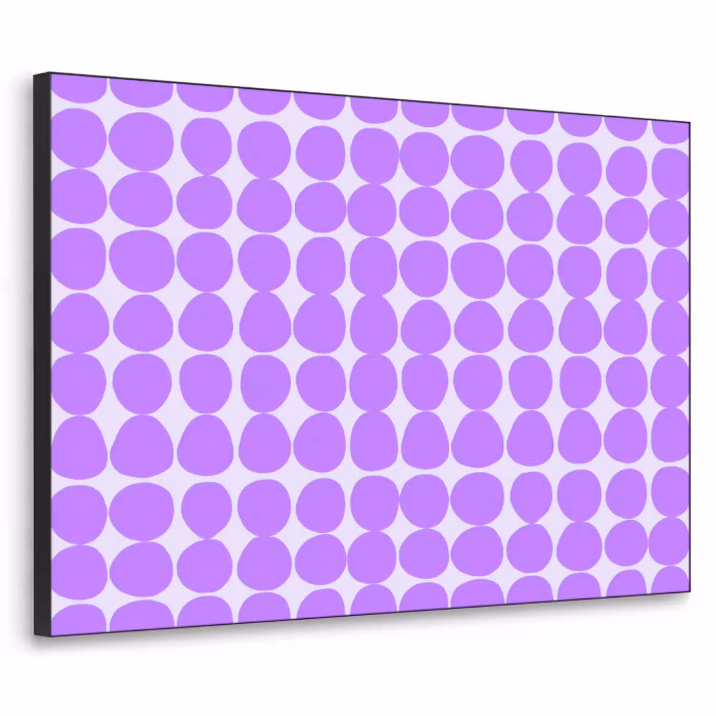 Paars - Geometrisch - Stippen - Polka Dot - Patroon Textielframe zwart klein 947 -3d