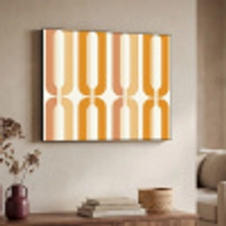U-vorm - Retro - Oranje Textielframe zwart klein 947 -sfeer3