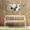 Minimalistisch - Cirkels - Penseelstreken - Beige Tuinposter op houten frame 2 cm dik klein -sfeer4