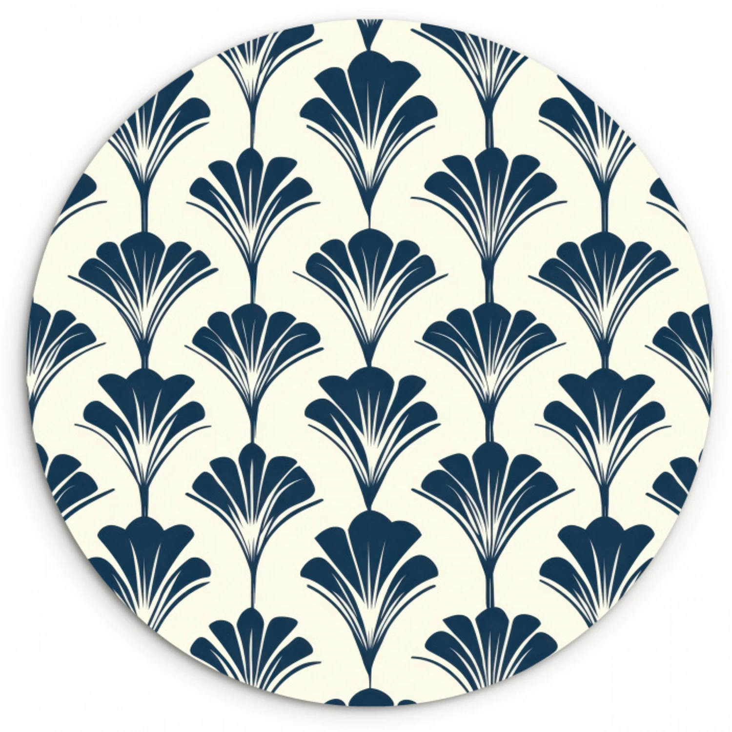 Klassiek - Motief - Blauw Wandcirkel kunststof plaat 5mm dik klein 188 -3d