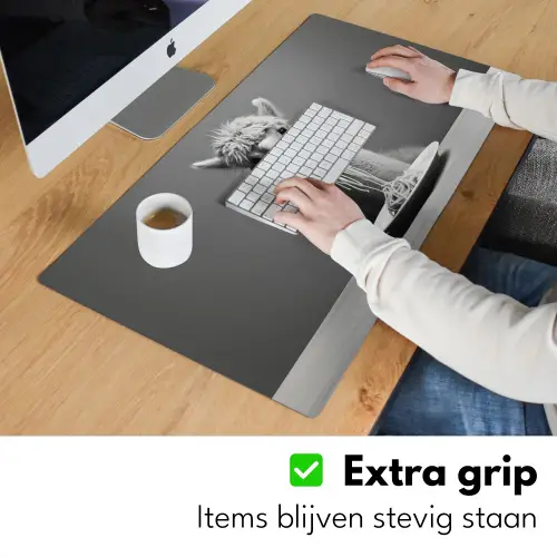 Alpaca - Pasta - Zwart - Wit - Grappig - Dieren Muismat XXL klein -sfeer3
