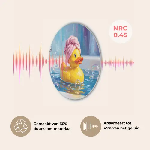 Creatief - Badeend - Kleurrijk Akoestische PET Vilt - Rond klein -USP_NL