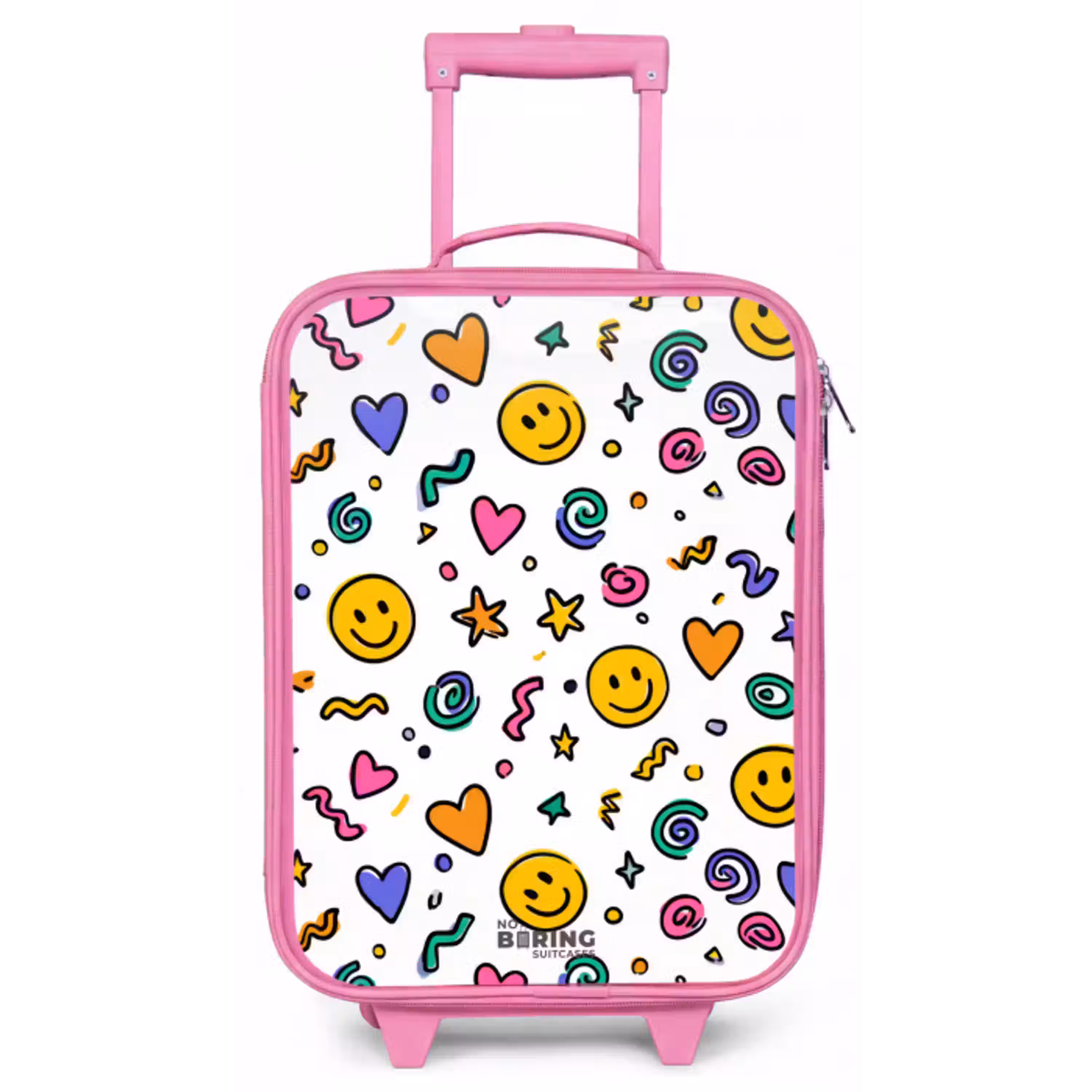 Smiley - Hartje - Ster Kinderkoffer - Roze klein -zz3dotto