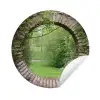 Park - Doorkijk - Natuur Wandcirkel tuinposter met ringen klein -3d