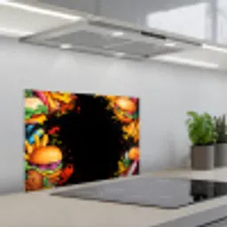 Fastfood - Graffiti - Hamburger - Eten - Modern keuken achterwand spatscherm klein -3d_schuin
