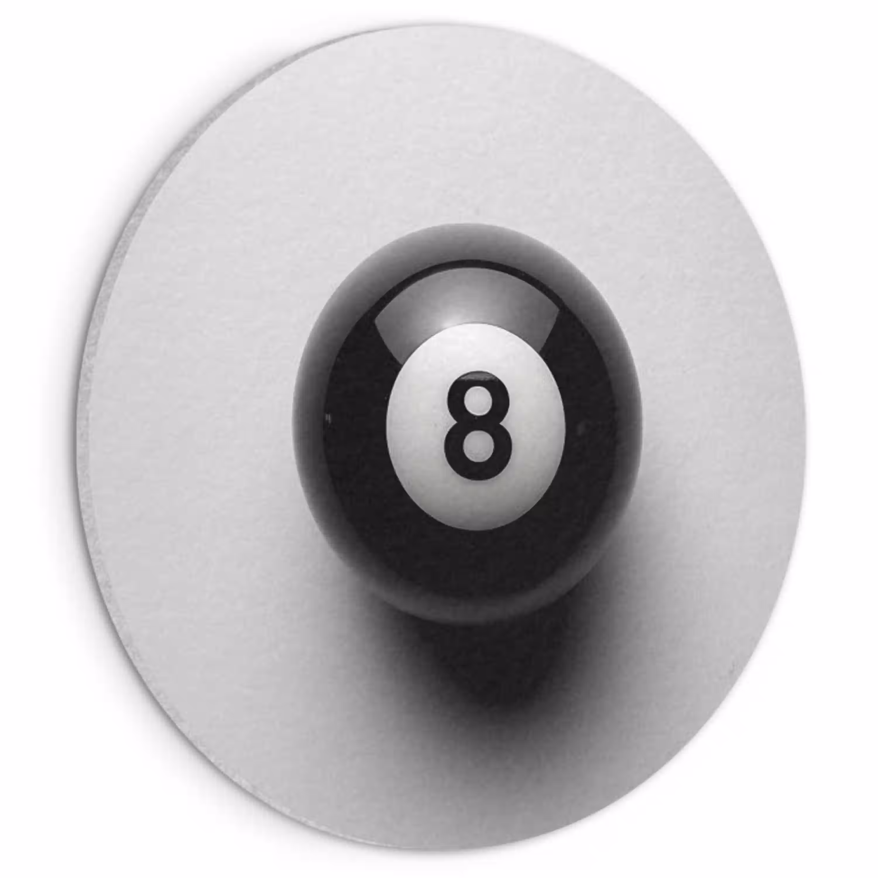 Biljartbal - Getal - Acht - Wit Akoestische PET Vilt - Rond klein -3d