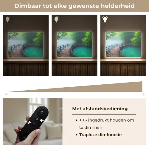 Brug - Water - Rivier - Bos Light Box met batterij (Wandlamp) middel -USP_dimbaarNL