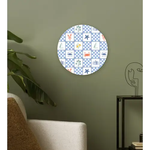 Zee - Sfeer- Mozaïek - Blauw Wandcirkel plexiglas klein 852 -sfeer3
