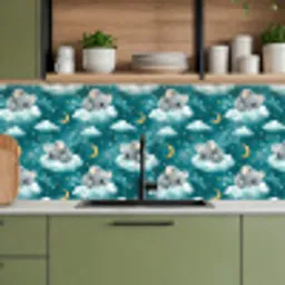 Koala's - Betoverend - Blauw keuken achterwand 2 middel 871 -sfeer3
