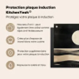 Maan - Cirkel - Goud Inductie beschermer vinyl 3mm middel -zzzzzzusp-haakje_FR