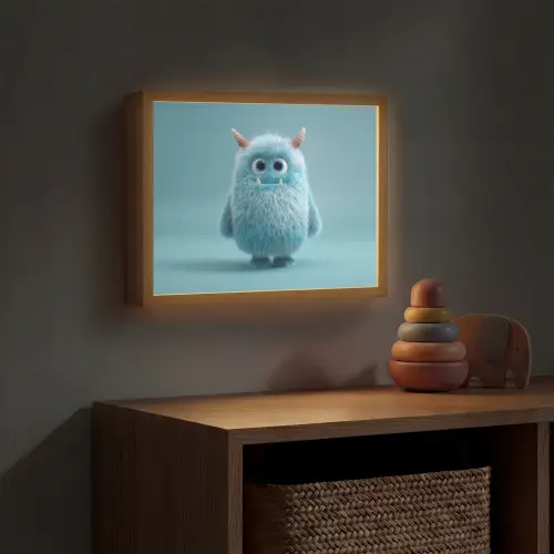Monster - Blauw Light Box met batterij (Wandlamp kind) middel -sfeer5_kind