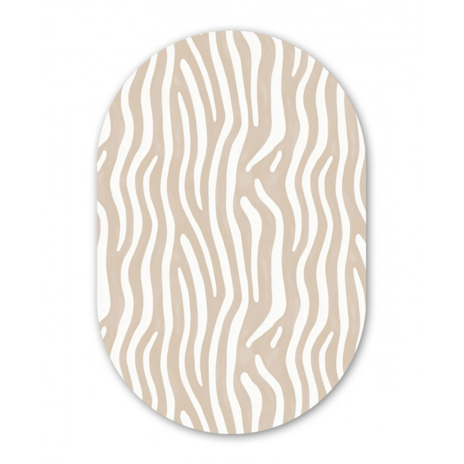 Abstract - Zebra - Beige Wandcirkel Ovaal Forex klein 630 -3d
