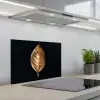 Bladeren - Chic - Goud - Planten - Zwart keuken achterwand spatscherm klein -3d_schuin