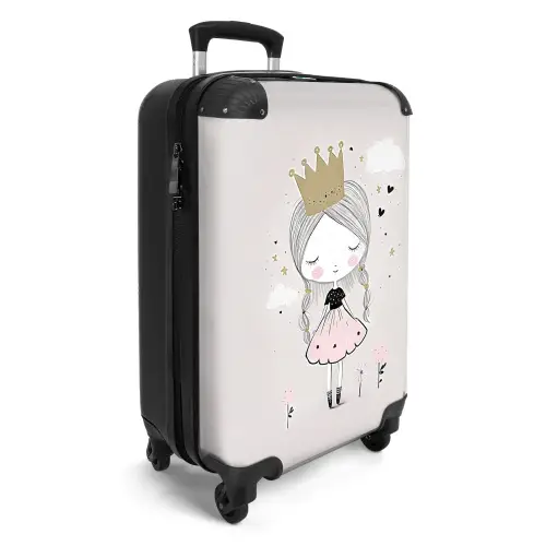 Dromerige prinses met gevlochten haar Koffer - NBS - Handbagage middel -productfoto_3d