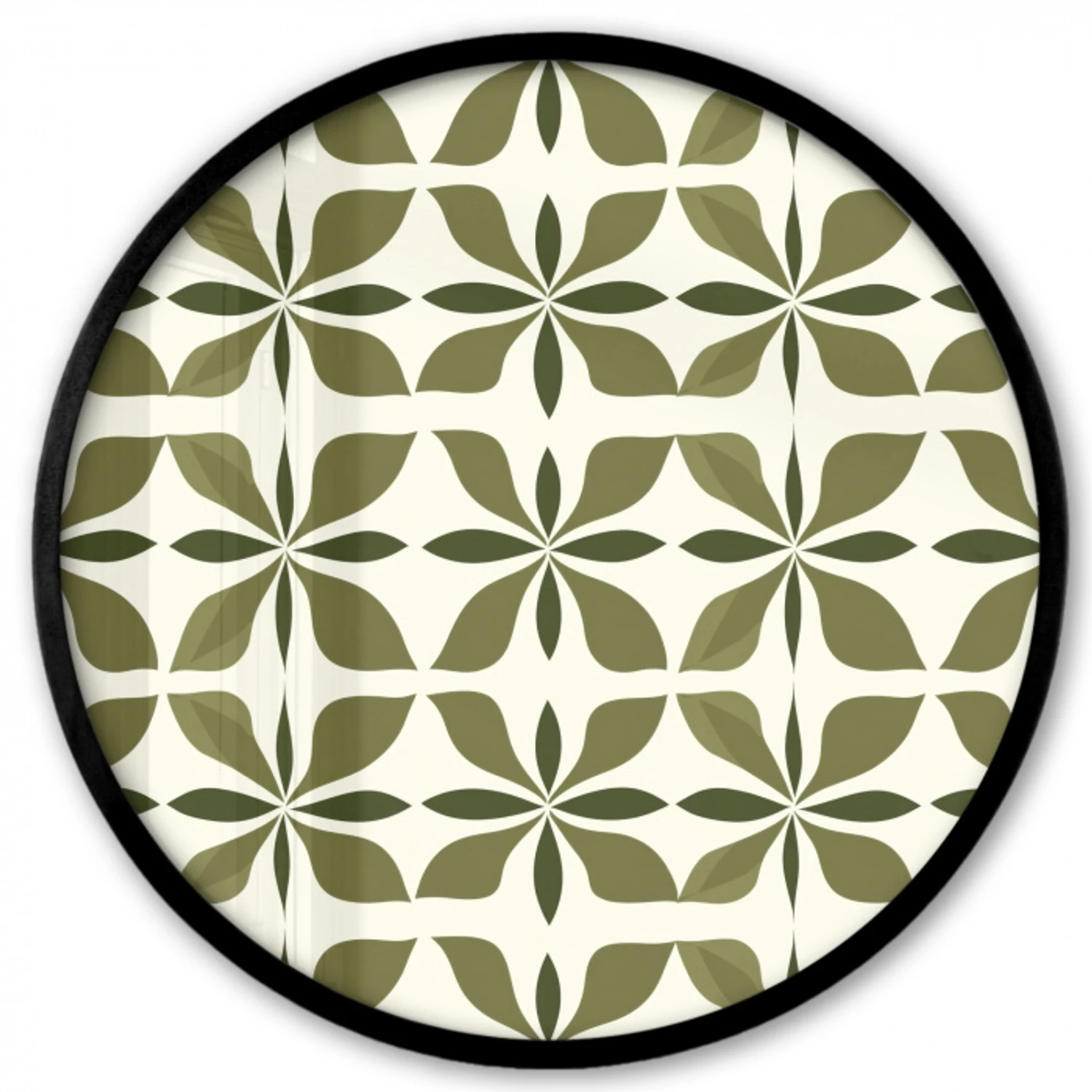 Botanisch - Retro - Groen Fotolijst rond zonder passe partout klein 856 -3d