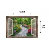 Doorkijk - Bloemen - Tuinpad - Natuur - Raam Placemat vinyl groot -specs