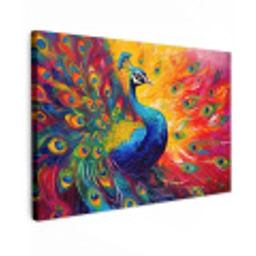 Pauw - Kunst - Schilderij - Pauwenveren canvas 2cm klein -z3d