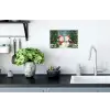 Sneeuwpop - Kerstsneeuw - Groen - Rood Muursticker klein -keuken