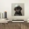 Kokskleding - Zwart - Hondje aluminium wit klein -sfeer1