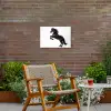 Zwart - Paard - Portret Tuinposter op houten frame 2 cm dik klein -sfeer3