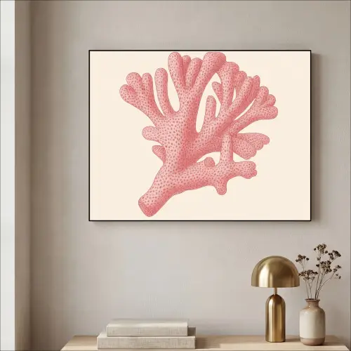 Koraal - Stipjes - Roze Textielframe zwart klein -sfeer2