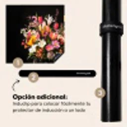 Vaas - Bloemen - Tulpen Inductie beschermer vinyl 3mm middel -zzzzzzz-induclip_ES