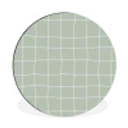 Ruitpatroon - Golvend - Groen Wandcirkel aluminium klein 190 -3d