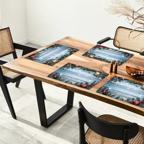 Kerstomlijsting - Sneeuw - Meerkleurig Placemat vinyl groot -zzsfeer4_Kitchenyeah-website