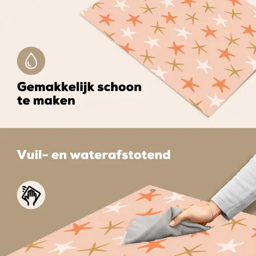 Zee - Dieren - Roze - Zeesterren Inductie beschemer met haakjes klein 777 -ky-schoon-nl