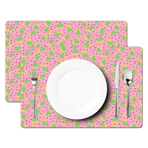 Roze - Streepjes - Groen - Peer Placemat vinyl groot 368 -zzsfeer2_Kitchenyeah-website