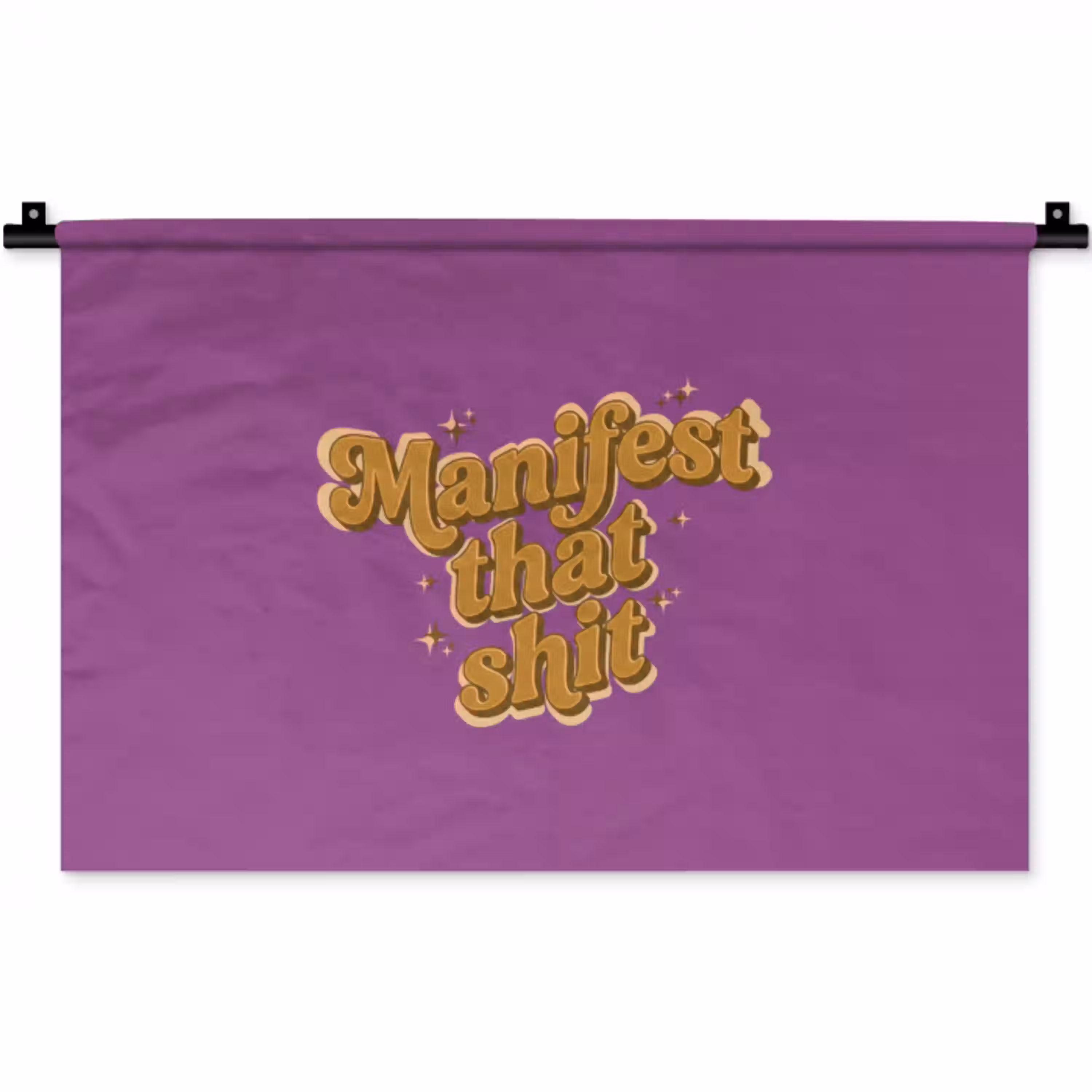 Manifest that shit - Paars - Glitter Wandkleed katoen klein -zz3d