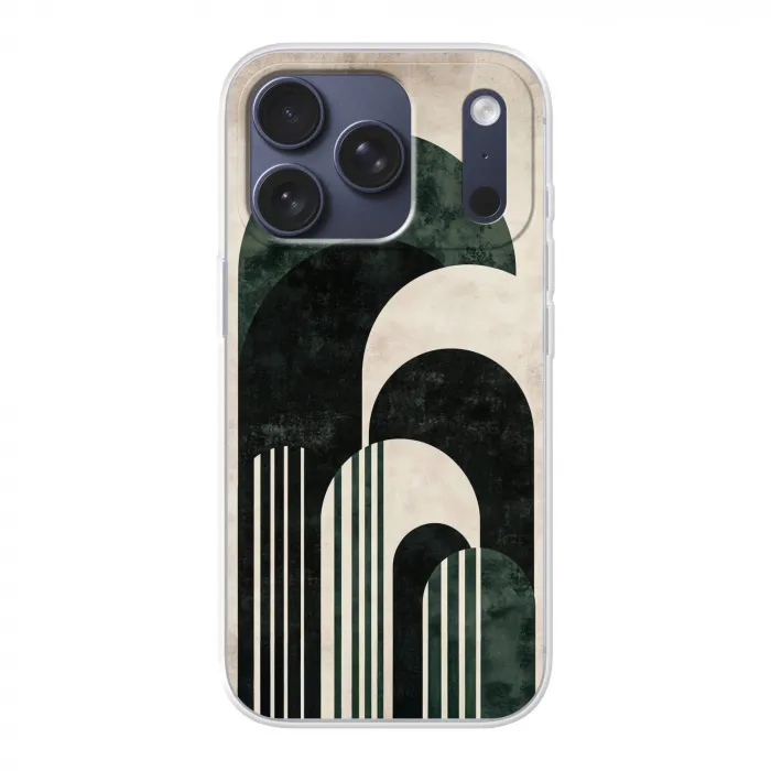 Bogen - Donkergroen - Lijnen Telefoonhoesje iPhone 17 Pro klein -3d