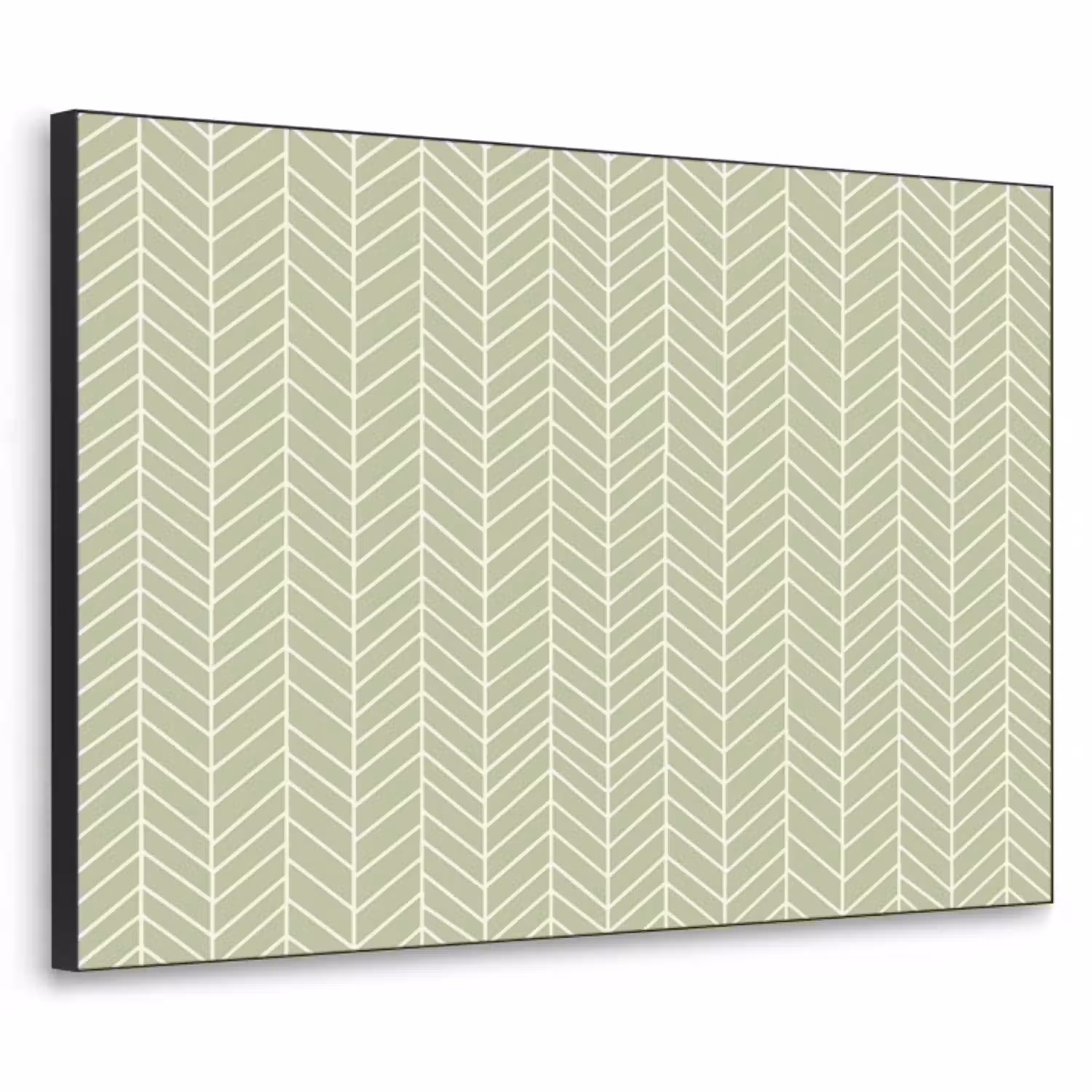 Saliegroen - Visgraat - Geometrisch - Patroon Textielframe zwart klein 947 -3d