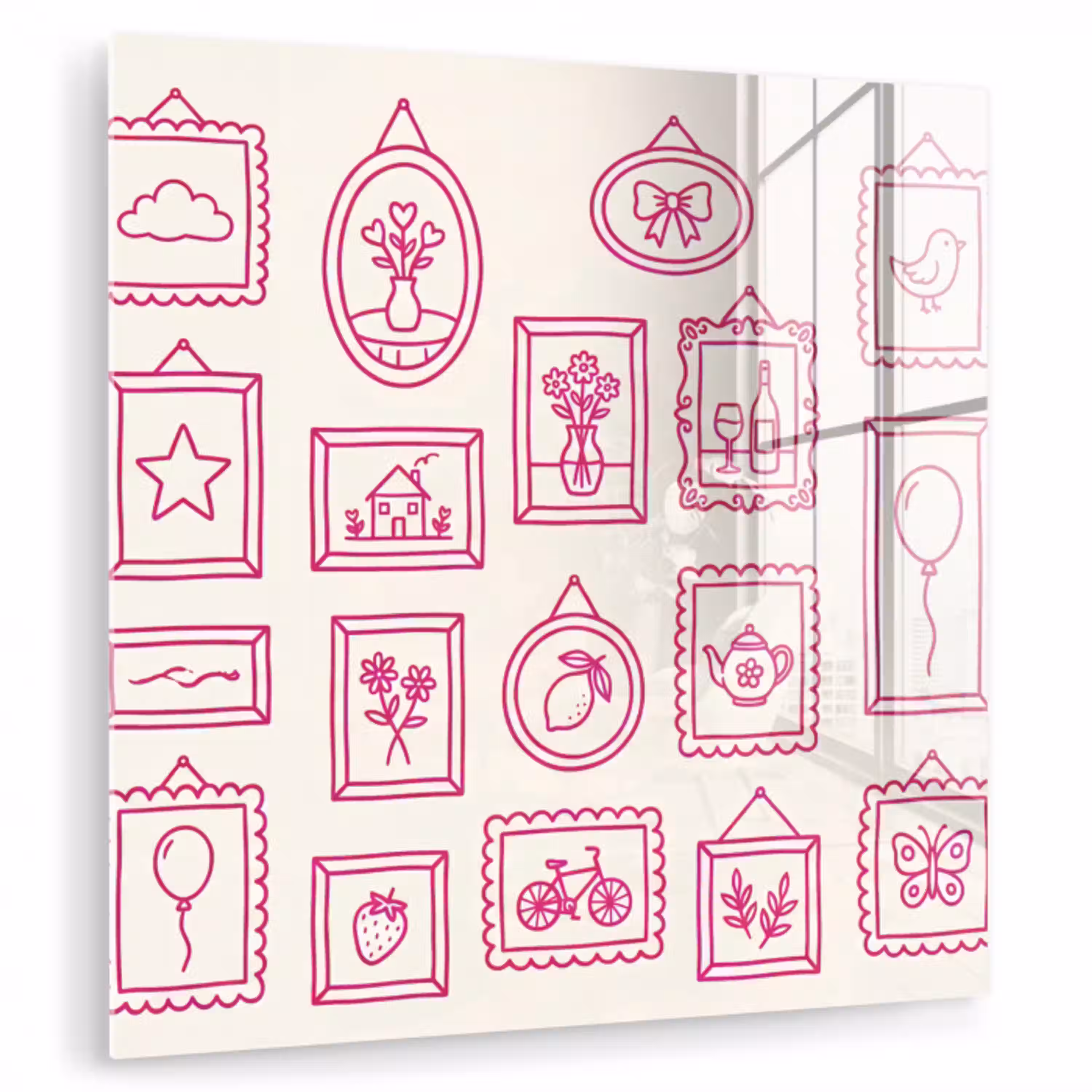 Illustratie - Collectie - Kunst - Minimalistisch - Roze plexiglas 5mm klein -zzzproduct_nieuw