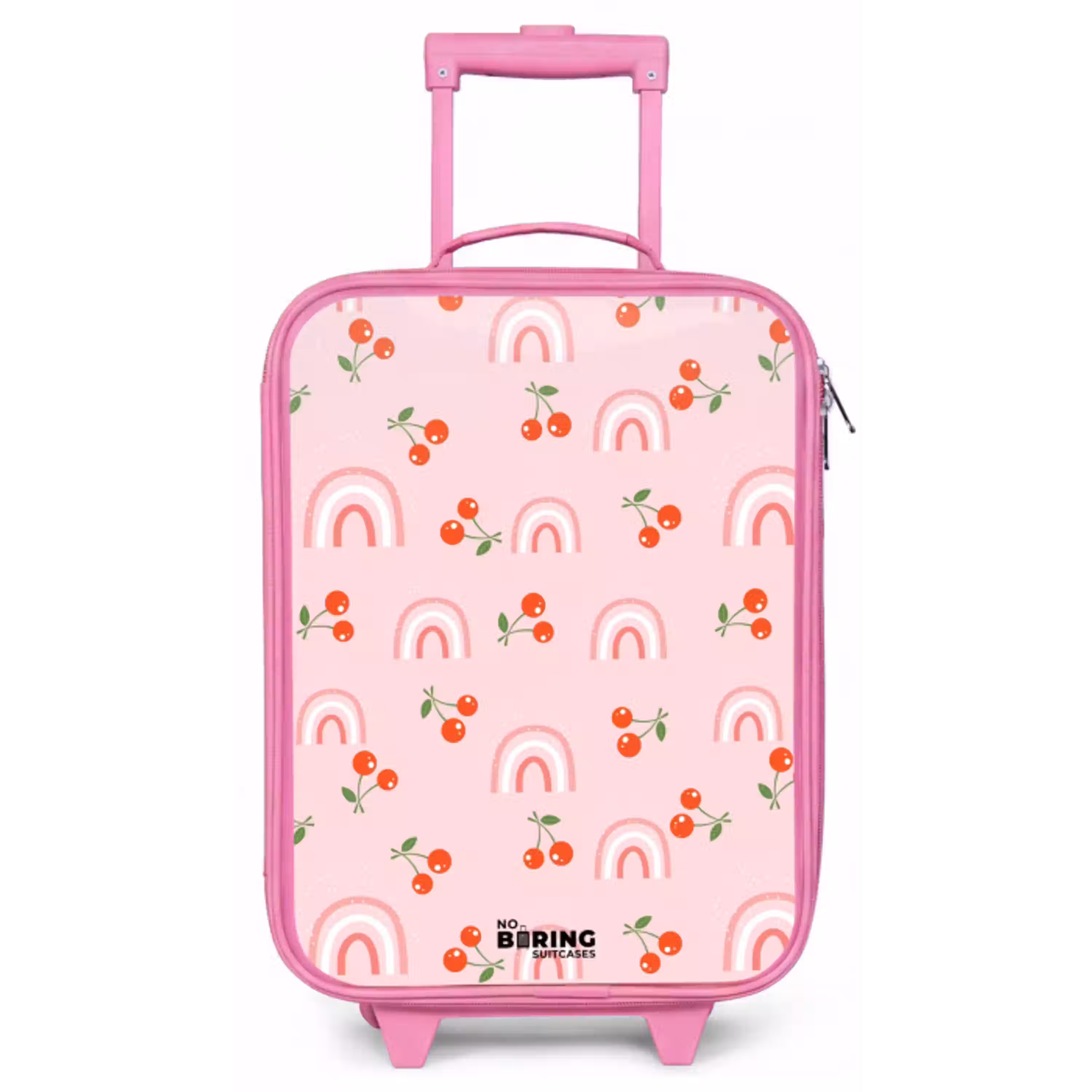 Roze met regenboog en kersen patroon Kinderkoffer - Roze klein -zz3dotto