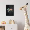 Wereldkaart - Krijtstrepen - Regenboog fotolijst zwart zonder passe partout klein -usfeer4_kinderkamer