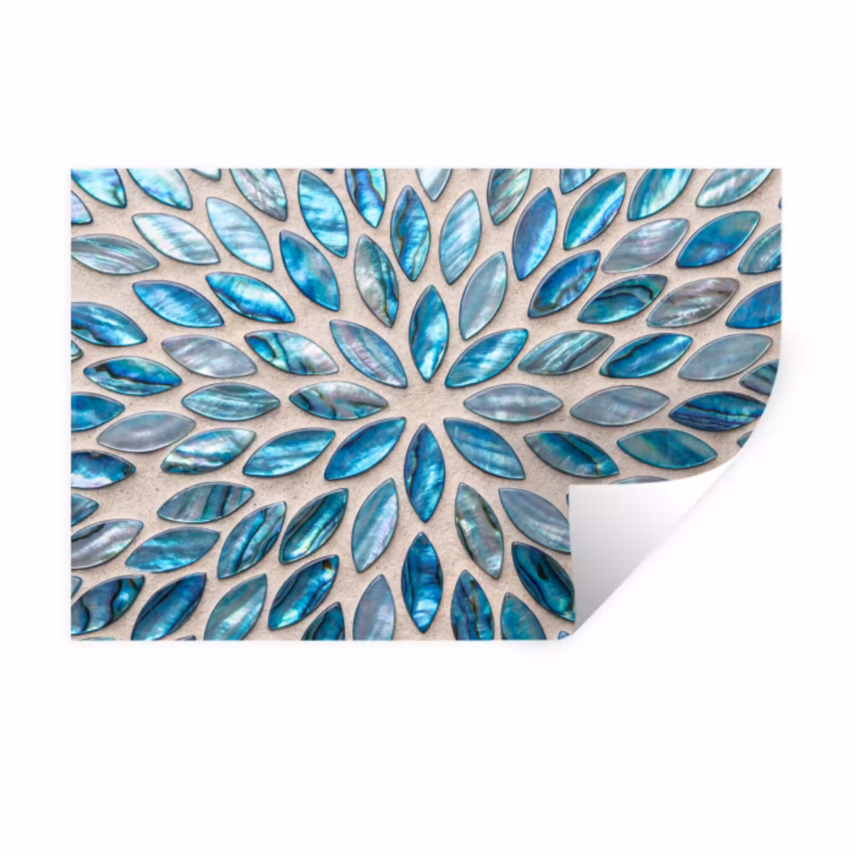 Patroon - Glans - Abstract - Blauw - Decoratie Muursticker klein -3d