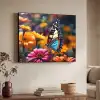 Vlinder - Dier - Kleurrijk - Bloemen - Natuur Textielframe zwart klein -sfeer3