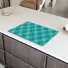 Patroon - Ruiten - Blauw Inductie beschermer vinyl 3mm klein 276 -sfeer8