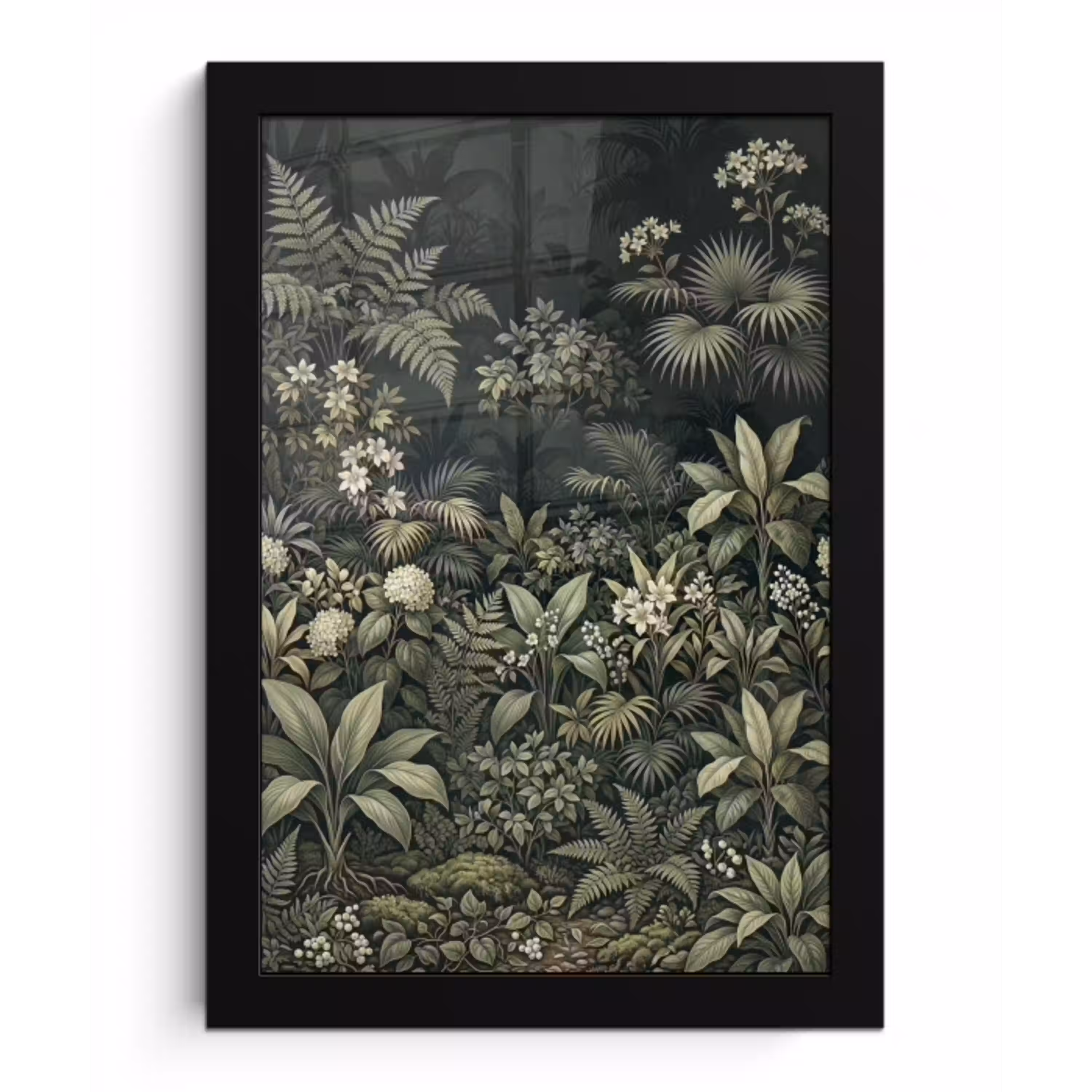 Jungle - Bladeren - Botanisch - Groen fotolijst zwart zonder passe partout klein -3d