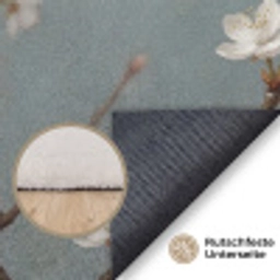 Botanisch - Stilleven - Blauw Vloerkleed Rechthoek klein -uniquesellingpoint_antislip_DE_DE