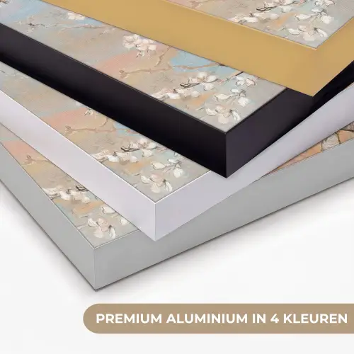 Amandelbloesem - Kunst - Van Gogh - Pastel Textielframe zwart klein -USP_kleurenNL