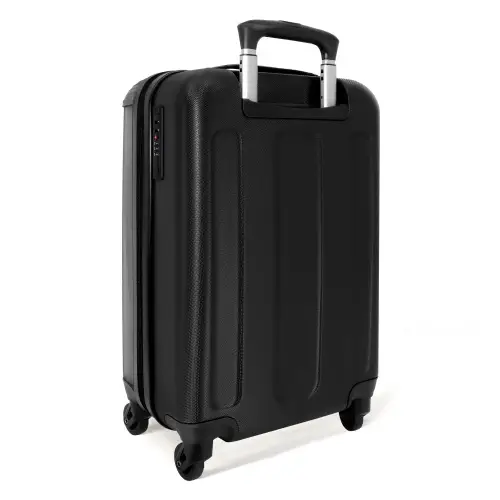 Patronen - Geometrisch patroon op blauw NBS - Handbagage koffer - Kinderen Unisex middel -achterkant