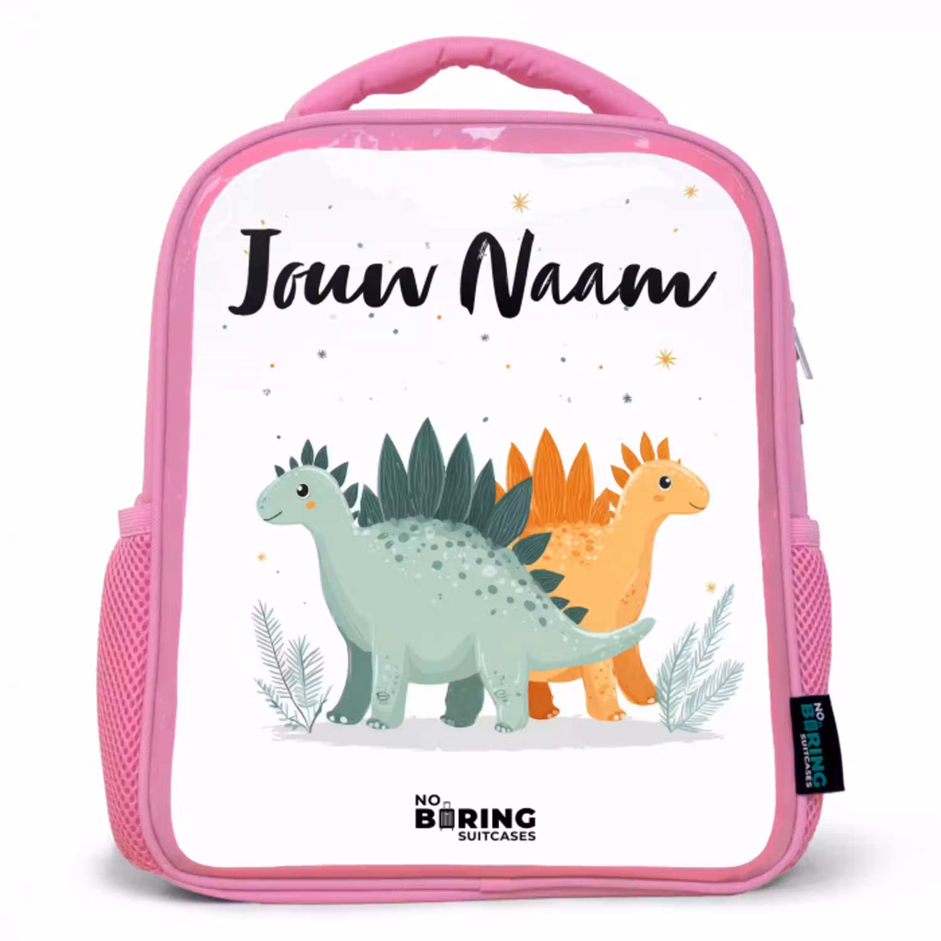 Dinos - Dieren - Sterren Kinderrugzak - Roze middel -3d